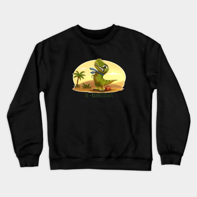 Tie - Rannosaurus Crewneck Sweatshirt by ajaydesign